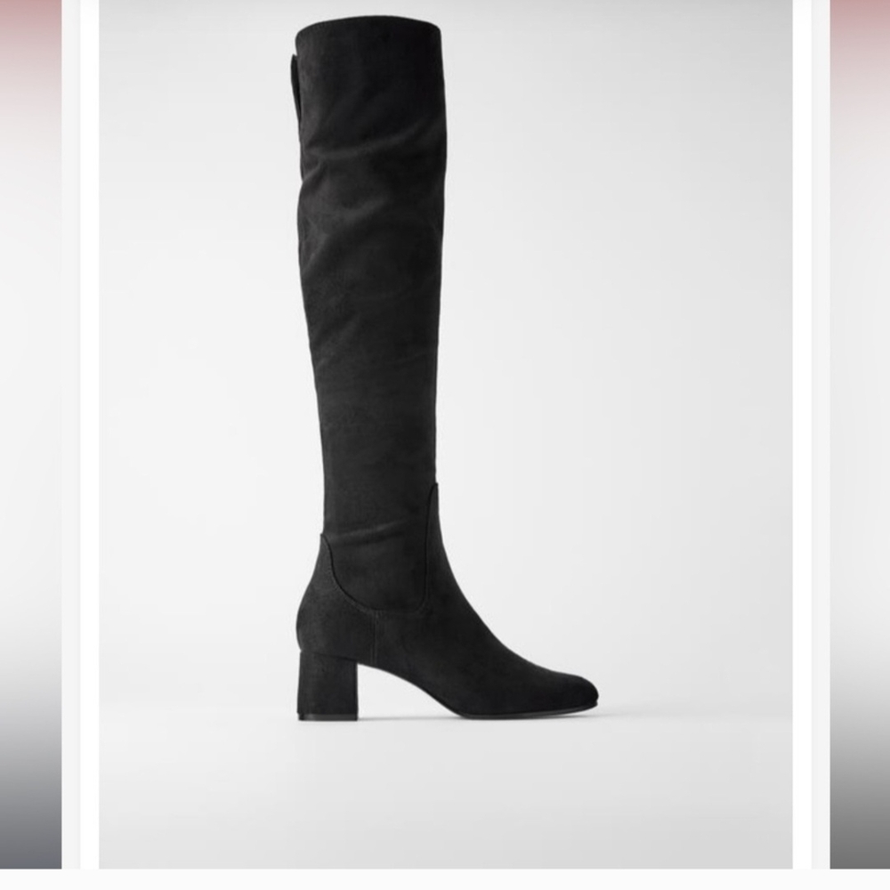 Zara Black Over-the-Knee Boots - Sz 41